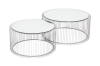 Konferenční stolky Wire 2 ks/set stříbrné kulaté pr. 60, 70 cm
