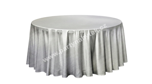PARTY NÁBYTEK | Půjčovna nábytku, stolů, židlí a vybavení |  Ubrus kulatý stříbrný