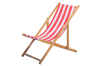 Folding canvas deckchair red and white