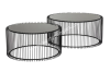 Konferenční stolky Wire 2 ks/set černé kulaté pr. 60, 70 cm