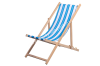 Folding canvas deckchair blue and white