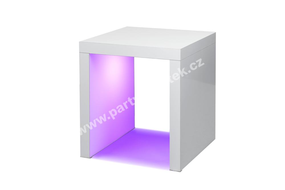 PARTY NÁBYTEK | Půjčovna nábytku, stolů, židlí a vybavení | Kavárenský stolek White Magic podsvícený_1