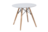 Lounge stolek Scandi bílý, kulatý pr.60 cm