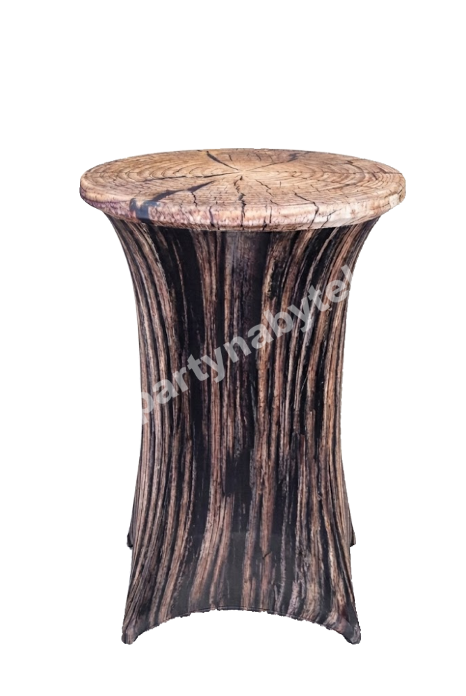 PARTY NÁBYTEK | Půjčovna nábytku, stolů, židlí a vybavení | Bistro table with elastic tablecloth in wood motive_2