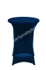Bistrostůl s modrým elastickým ubrusem pr.80 cm