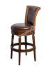 Barstool Chesterfield leather, swivel with backrest