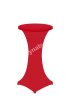 Bistrostůl s červeným elastickým ubrusem pr.60 cm
