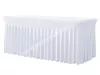 Elastic table skirting white for tables 182x76 cm