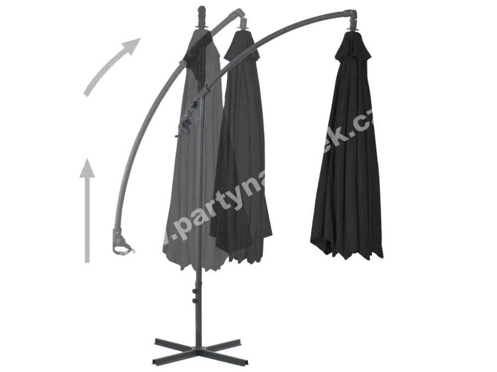 PARTY NÁBYTEK | Půjčovna nábytku, stolů, židlí a vybavení | Slunečník s boční nohou se zátěžemi_1