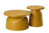 Otto coffee tables, set of 2 mustard round, dia. 47, 66,5 cm
