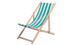 Folding canvas deckchair green and white