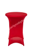 Bistro table with red elastic tablecloth diameter 80 cm