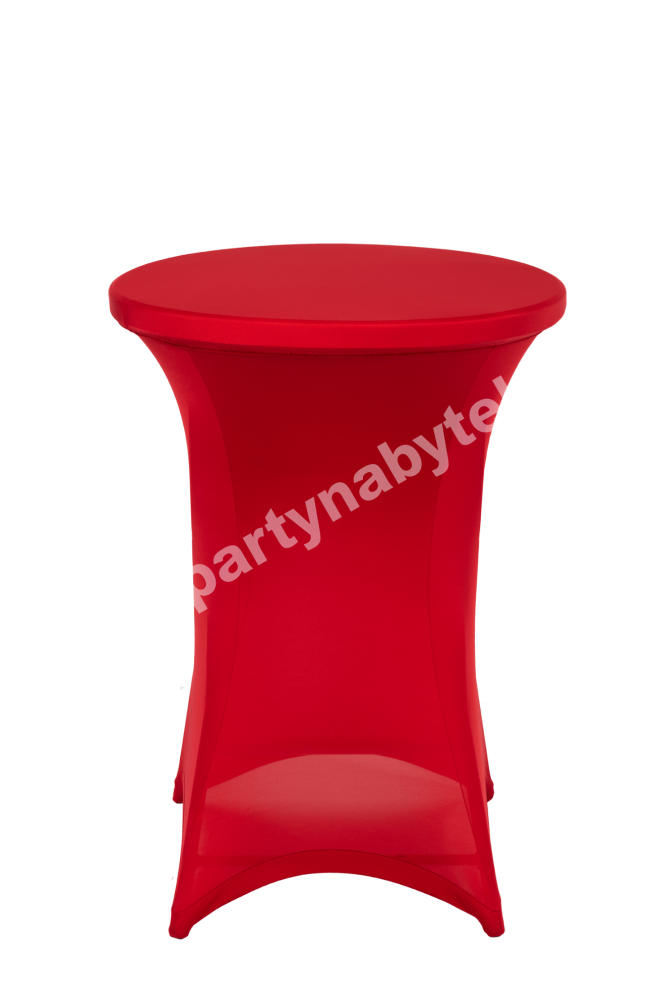PARTY NÁBYTEK | Půjčovna nábytku, stolů, židlí a vybavení | Bistrostůl s červeným strečovým ubrusem_1