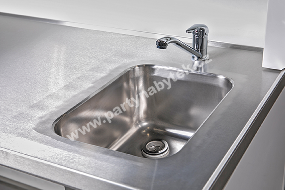 PARTY NÁBYTEK | Půjčovna nábytku, stolů, židlí a vybavení | Stainless steel bar worktop with sink_5