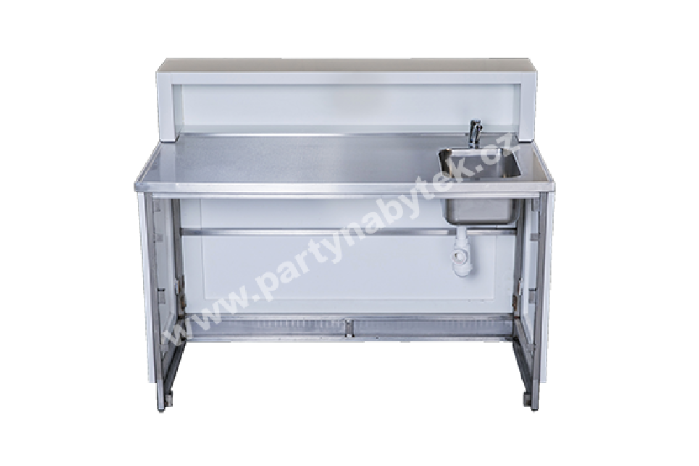 PARTY NÁBYTEK | Půjčovna nábytku, stolů, židlí a vybavení | Stainless steel bar worktop with sink_6