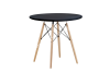 Kavárenský stolek Scandi černý, kulatý pr.80 cm