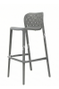 Židle barová Bea šedá s opěrkou