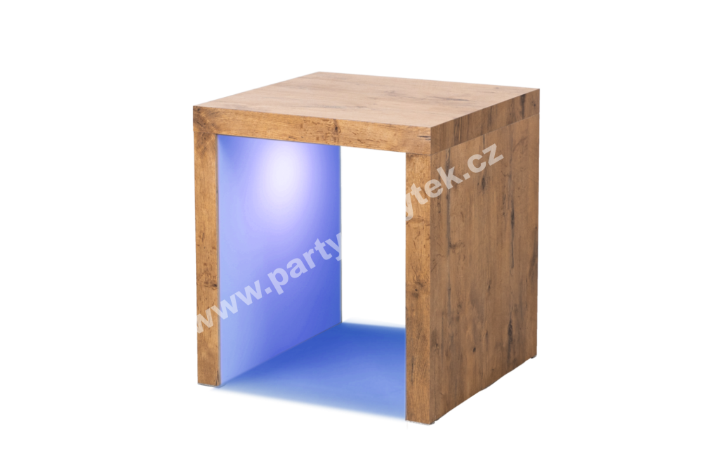 PARTY NÁBYTEK | Půjčovna nábytku, stolů, židlí a vybavení | Kavárenský stolek Woody Magic podsvícený_1