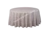 Beige round tablecloth jacquard, diameter 310 cm
