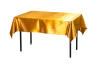 Gold rectangular tablecloth glossy, 180x140 cm