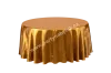Gold round tablecloth glossy, diameter 300 cm