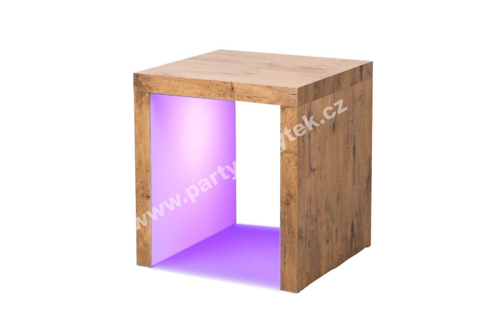 PARTY NÁBYTEK | Půjčovna nábytku, stolů, židlí a vybavení | Kavárenský stolek Woody Magic podsvícený_1