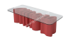 Designový stolek Amore  červený se skleněnou deskou 170x70 cm